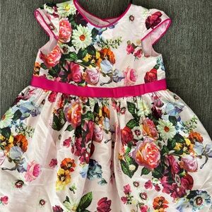 Ted Baker Floral Kids Dress with Pink Accents like new 18-24 mths